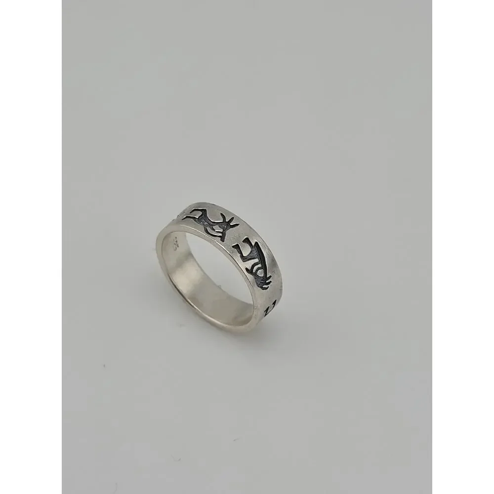 KOKOPELLI STERLING SILVER 925 BAND RING SIZE 7.5 - Picture 1 of 7